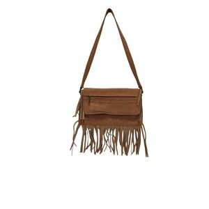 Hippie / Western / Cowboys fringe shoulder purse‎ BROWN. Zipper Pockets.  Medium